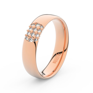 Zlatý dámský prsten DF 3021 z růžového zlata, s briliantem 46