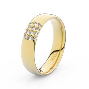 Zlatý dámský prsten DF 3021 ze žlutého zlata, s briliantem 49