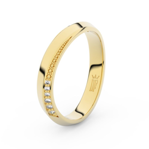 Zlatý dámský prsten DF 3023 ze žlutého zlata, s brilianty 46