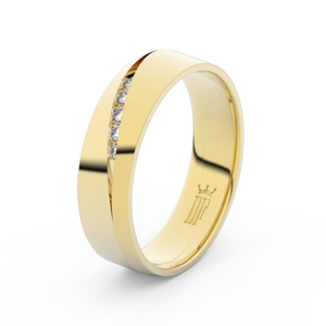Zlatý dámský prsten DF 3034 ze žlutého zlata, s brilianty 47