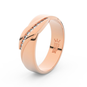 Zlatý dámský prsten DF 3039 z růžového zlata, s brilianty 46