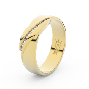 Zlatý dámský prsten DF 3039 ze žlutého zlata, s brilianty 61
