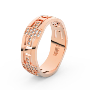 Dámský snubní prsten DF 3042 z růžového zlata, s brilianty 46