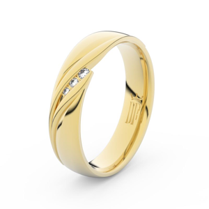 Zlatý dámský prsten DF 3044 ze žlutého zlata, s briliantem 48