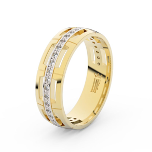 Zlatý dámský prsten DF 3048 ze žlutého zlata, s brilianty 50