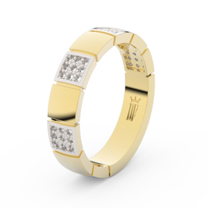 Zlatý dámský prsten DF 3057 ze žlutého zlata, s briliantem 48