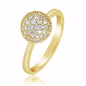 Zlatý dámský prsten DF 3355 ze žlutého zlata, s briliantem
