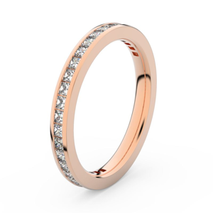 Zlatý dámský prsten DF 3906 z růžového zlata, s briliantem 57