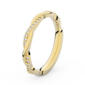 Zlatý dámský prsten DF 3951 ze žlutého zlata, s briliantem 46