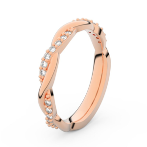 Zlatý dámský prsten DF 3952 z růžového zlata, s briliantem 50