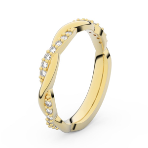 Zlatý dámský prsten DF 3952 ze žlutého zlata, s briliantem 49