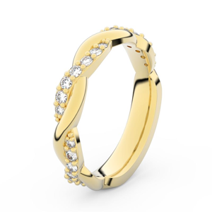 Zlatý dámský prsten DF 3953 ze žlutého zlata, s briliantem 53