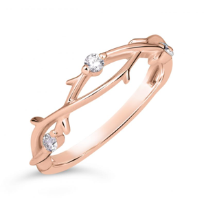 Zlatý dámský prsten DF 4441 z růžového zlata, s brilianty
