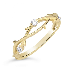 Zlatý dámský prsten DF 4441 ze žlutého zlata, s brilianty