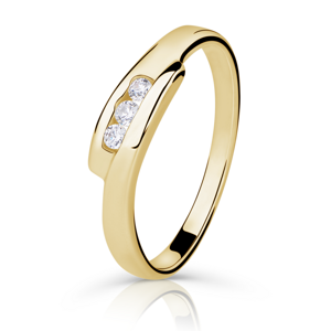 Zlatý prsten DF 1289 ze žlutého zlata, s briliantem 60