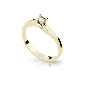 Zlatý prsten DF 1854 ze žlutého zlata, s briliantem