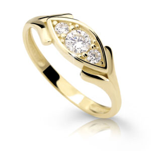 Zlatý prsten DF 2329 ze žlutého zlata, s briliantem 57