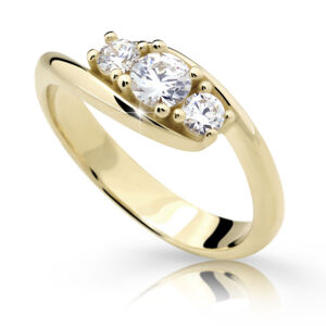 Zlatý prsten DF 2333 ze žlutého zlata, s briliantem 50