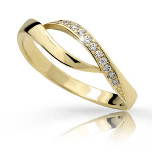 Zlatý prsten DF 2346 ze žlutého zlata, s briliantem 52