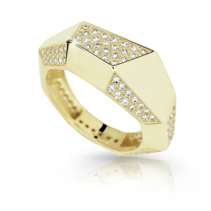 Zlatý prsten DF 2507 ze žlutého zlata, s briliantem