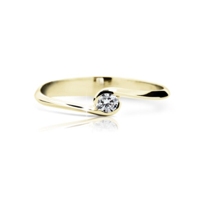 Zlatý zásnubní prsten DF 1914, žluté zlato, s briliantem