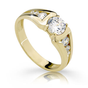 Zlatý zásnubní prsten DF 2352, žluté zlato, s diamantem 64