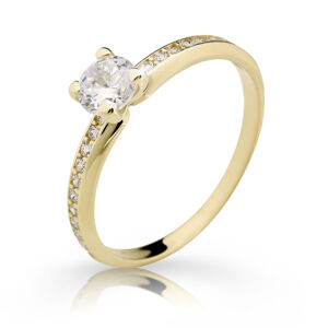 Zlatý zásnubní prsten DF 2354, žluté zlato, s diamantem 52